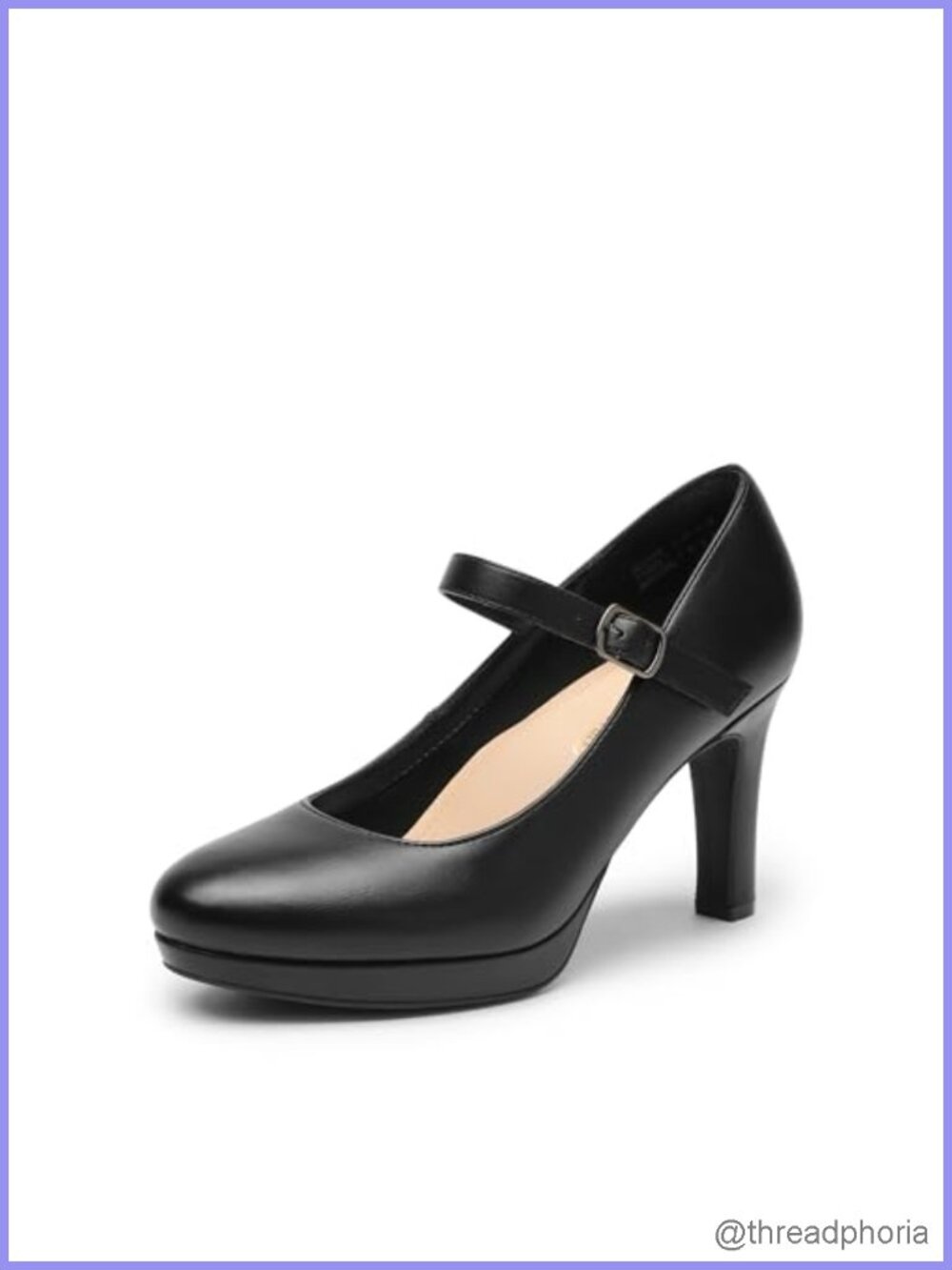 DREAM PAIRS Womens Mary Jane High Heel Pumps Faux Leather Dress Shoes